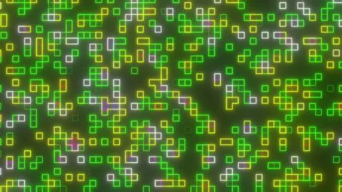 Digital neon blocks lines Stock Illustration