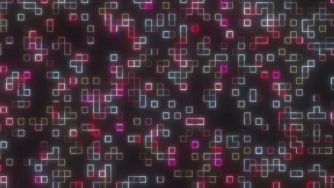 Digital neon blocks lines Stock Illustration