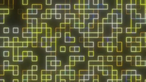Digital neon blocks lines Stock Illustration