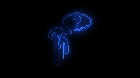 Digital neon cloud icon animation performing motion in dark background Stock Footage 345373655