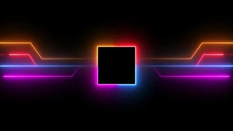 Digital neon data connection technology background. Futuristic glowing neon.. Stock Footage 306756688