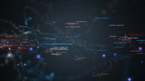 Digital Neon Data Particles Futuristic Motion Background Stock Footage 320054527