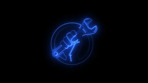 Digital neon dollar sign icon performing animation Stock Footage 346009071