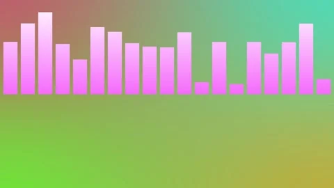 Digital Neon Equalizer Bars with Futuristic Audio Pulse on Colorful Background 库存影片 344329011