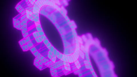 Digital neon gear Stock Footage 329667834