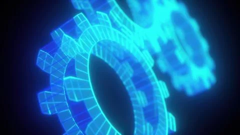Digital neon gear Stock Illustration