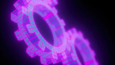 Digital neon gear Stock Illustration
