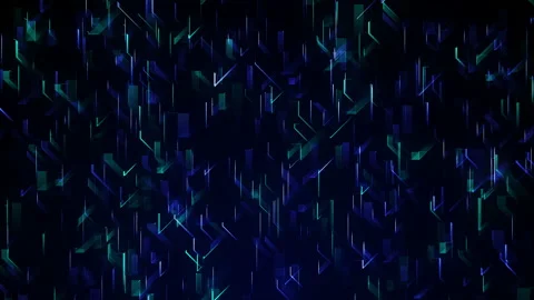 Digital neon lines moving and dots in blue colors on dark background Stock Footage 237704863