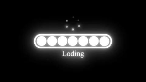 Digital Neon Loading Bar Animation with Tech UI Elements, Glowing Loading B.. Stock Footage 318110845