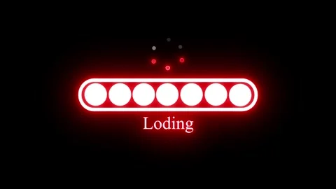 Digital Neon Loading Bar Animation with Tech UI Elements, Glowing Loading B.. Stock Footage 318110852