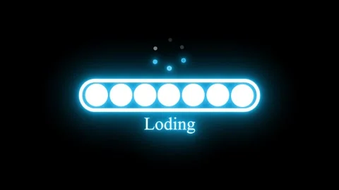 Digital Neon Loading Bar Animation with Tech UI Elements, Glowing Loading B.. Stock Footage 318110854