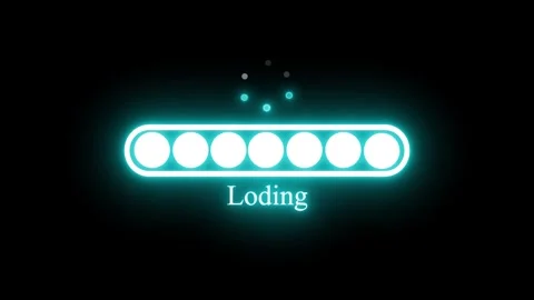 Digital Neon Loading Bar Animation with Tech UI Elements, Glowing Loading B.. Stock Footage 318110862
