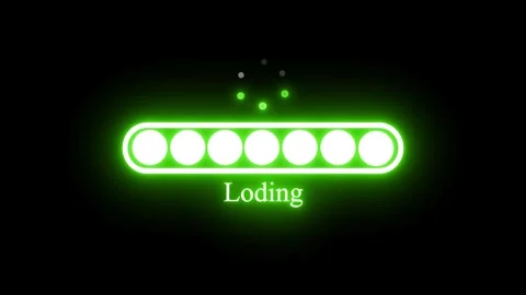 Digital Neon Loading Bar Animation with Tech UI Elements, Glowing Loading B.. Stock Footage 318110865
