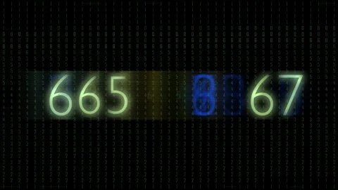 Digital Neon Matrix Random Code Numbers Stock Footage 319036219