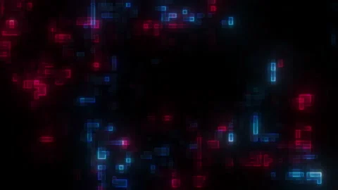 Digital Neon Pixel Background Animation Loop Stock Footage 148672125