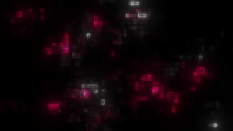 Digital Neon Pixel Background Animation Loop Vídeo Stock 148674002