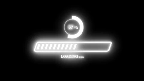 Digital Neon Progress Bar Animation for Software Loading and Data Processin.. Stock Footage 337077826