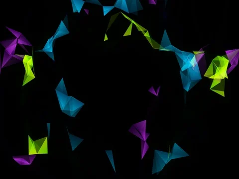 Digital neon triangles wire geometry transition 動画素材 72671443