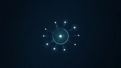 Digital Network Abstract Background Animation Showing Connected Glowing Orb.. Видео 347362182