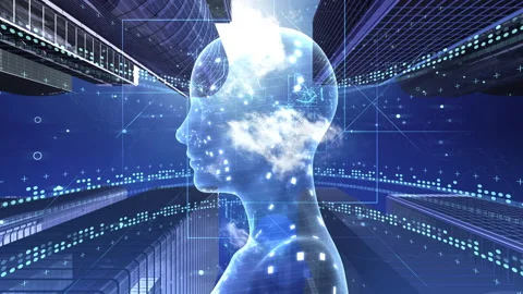 Digital Network AI City Ab1a Stock Footage 151146014