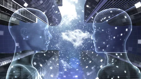 Digital Network AI City Ab1d Video stock 151145408