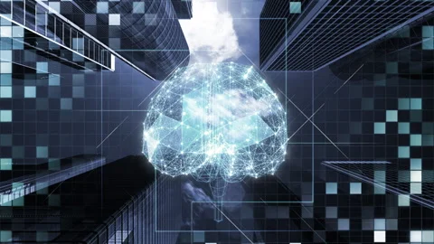 Digital Network AI City Ab1f Stock Footage 151145624