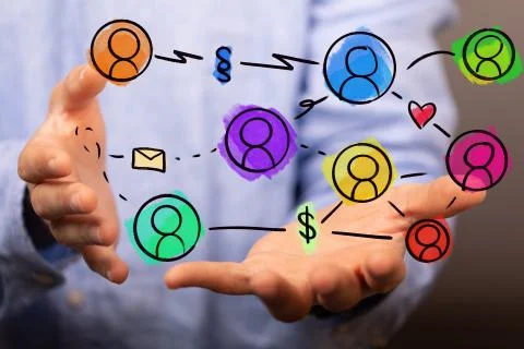 A Digital Network and data concept. Foto stock