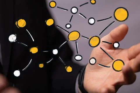 A Digital Network and data concept. Foto stock