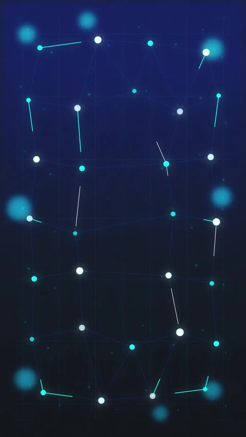 Digital network and glowing cyber data connection loop footage Video stock 347562960