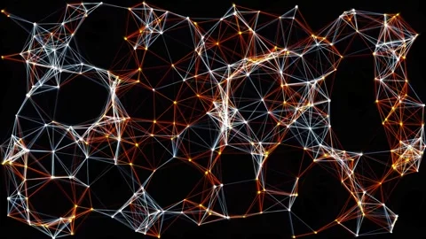 Digital Network Animation with Glowing Connected Points and Lines Vídeo Stock 334959935