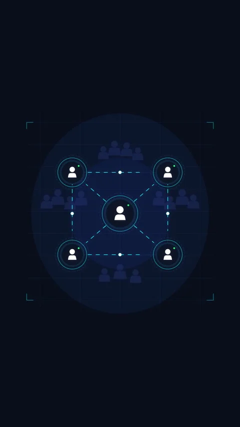 Digital network animation with glowing nodes and connection lines loop Stock Footage 346544292