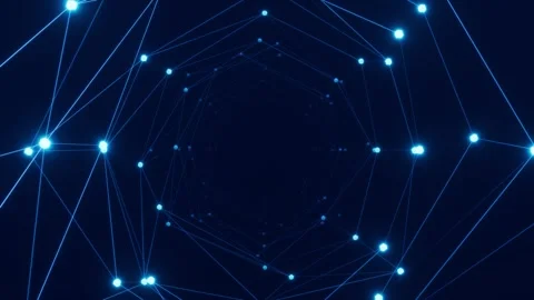 Digital network background with interconnected lines and glowing dots Stock Footage 323294274