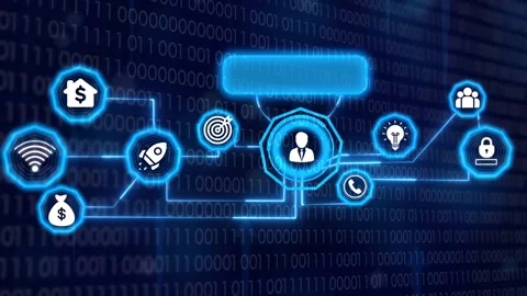Digital network with business strategy data flow concept footage Stock Footage 327760706