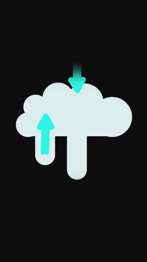 Digital network cloud computing animation with arrows and server connection.. Stock Footage 321627717