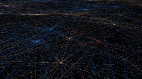 Digital network communication technology, data transmission and storage Illustrazione stock