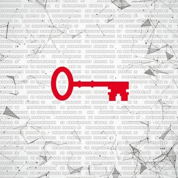 Digital Network Connected Dots Key 스톡 일러스트