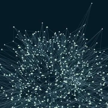 Digital network of connected online cloud storage and user - 3d illustration Stock Illustration