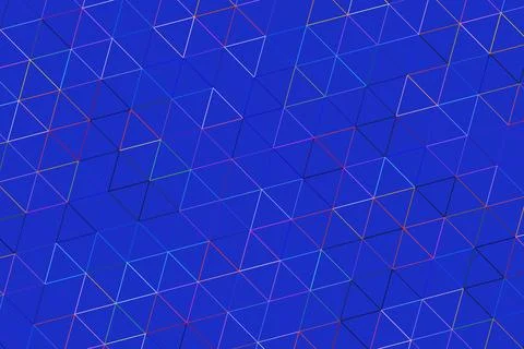 Digital network with connected triangles on blue background Stock Photos