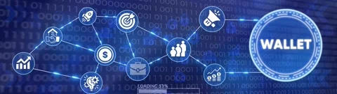 Digital network connecting business icons and data on binary code background Stock Footage 332395767