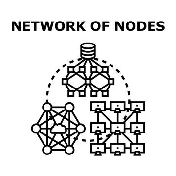 Digital network connecting global data communication nodes Stock Illustration