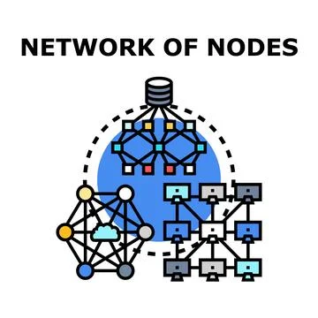 Digital network connecting global data communication nodes Stockillustratie