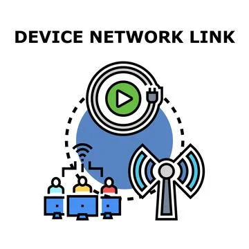 Digital network connecting global devices for online content streaming Stock Illustration