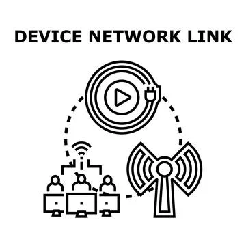 Digital network connecting global devices for online content streaming Stock Illustration