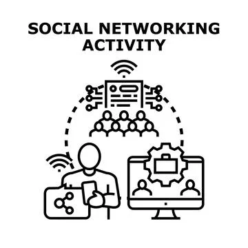 Digital network connecting global users for online collaboration Illustrazione stock
