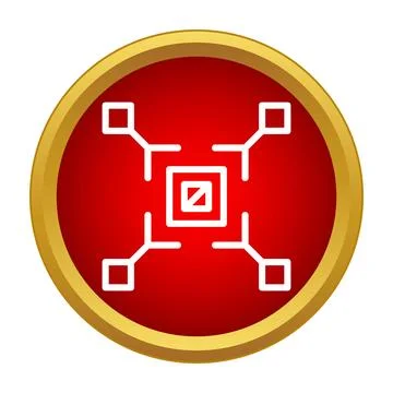 Digital network connecting points forming a central processing unit Illustrazione stock