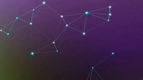 Digital Network Connection Abstract Background with Glowing Dots and Lines Stock Footage 329460567