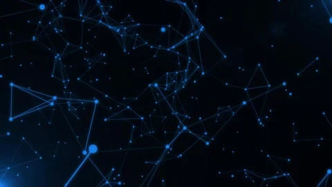 Digital network connection abstract background, with blue glowing, nodes an.. 스톡 동영상 347305213