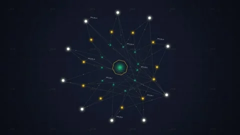 Digital Network Connection Abstract Background with Glowing Nodes and Lines Stock Footage 348423660