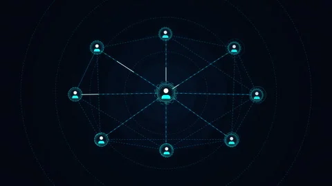 Digital network connection and data transfer loop animation Stock Footage 347563080