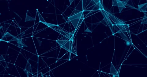 Digital Network Connection Animation With Dots And Lines. Futuristic Technology. Stock Footage 189910451